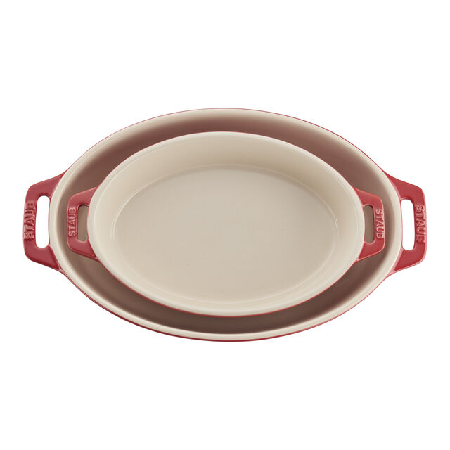 2-pc, Oval Baking Dish Set, Cherry,,large