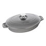 9-inch, Oval, Covered Baking Dish With Lid, Graphite Grey,,large