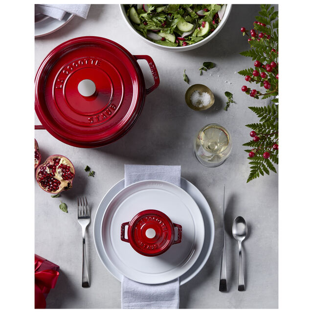 5.5 qt, Round, Dutch Oven, Cherry,,large