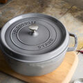 6 qt, Round, Shallow Wide Dutch Oven, Graphite Grey,,large