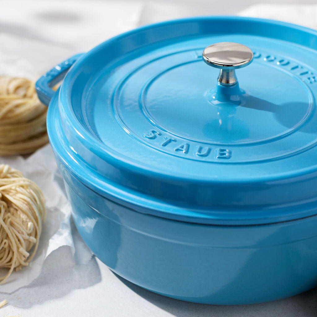 4 qt, Round, Shallow Wide Dutch Oven, French Blue,,large