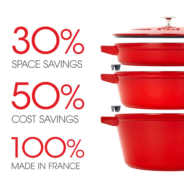 4-pc Stackable Cookware Set, Matte Black, Cast Iron ,,large