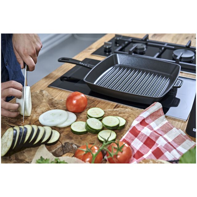 12-inch, Cast Iron, Square, Grill Pan, Matte Black,,large