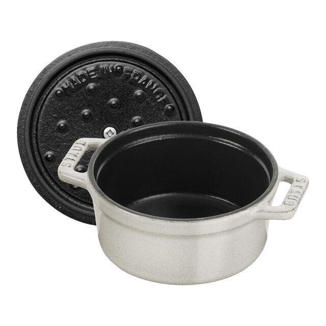 0.25 qt, Mini Round Dutch Oven, White Truffle,,large
