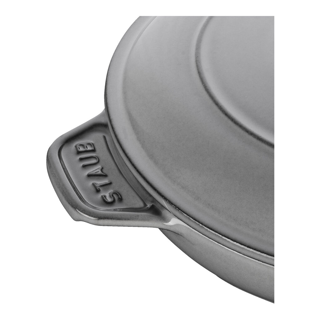 8-inch, Round, Covered Baking Dish With Lid, Graphite Grey,,large