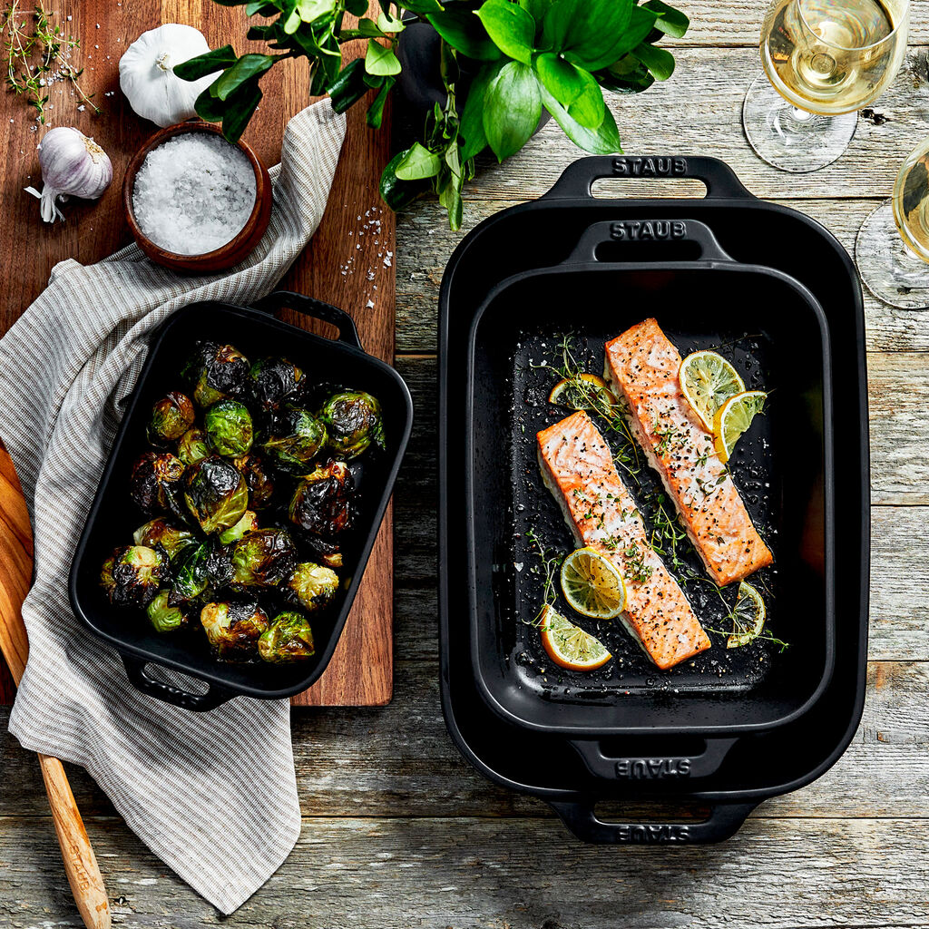 3-pc, Rectangular Baking Dish Set, Matte Black,,large