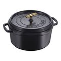 7 qt, Round, Dutch Oven Buster And Punch, Matte Black,,large