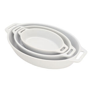 3-pc, Oval, Bakeware Set, White