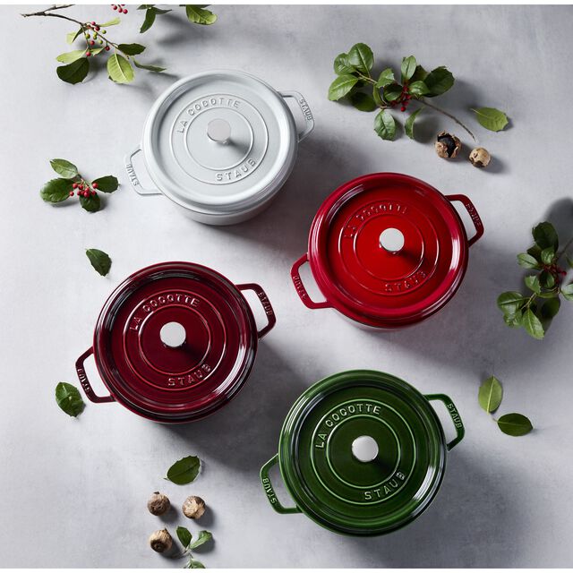 4 qt, Round, Dutch Oven, Cherry,,large