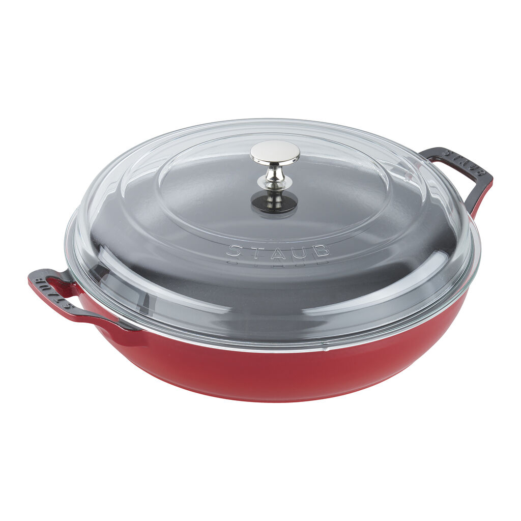 3.5 qt, Braiser With Glass Lid, Cherry,,large