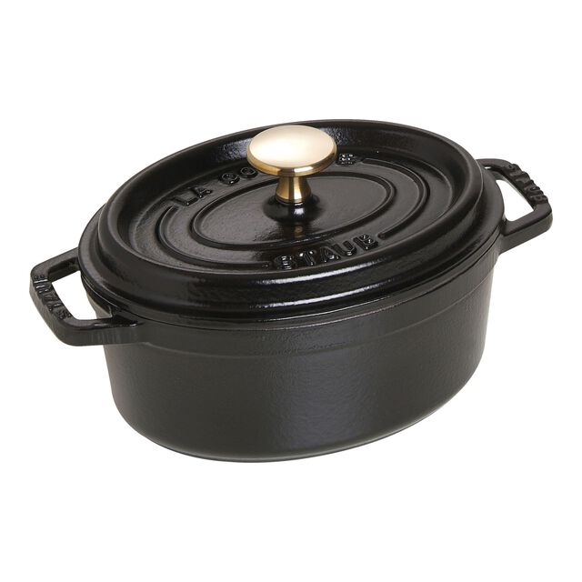 1 qt, Oval, Dutch Oven, Matte Black,,large