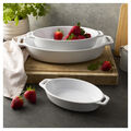 3-pc, Oval, Bakeware Set, White,,large
