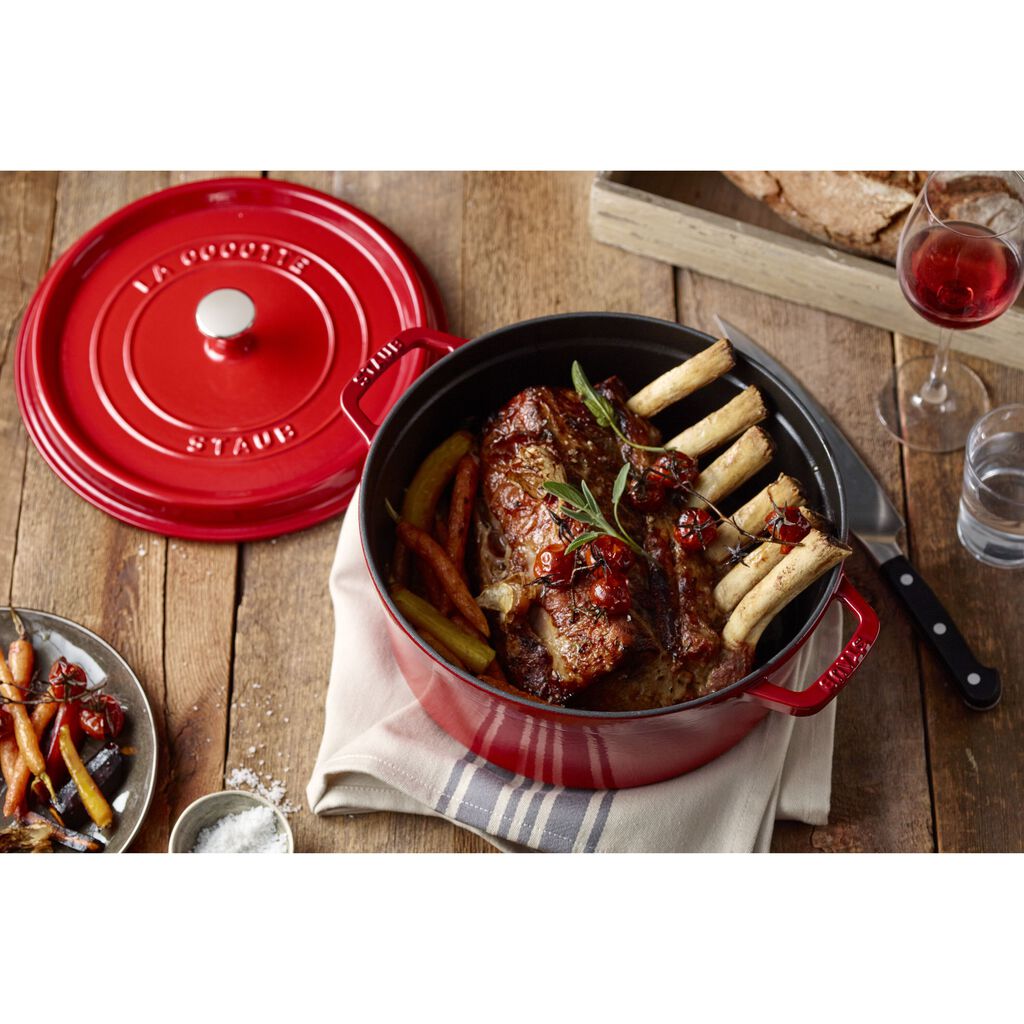 9 qt, Round, Dutch Oven, Cherry,,large