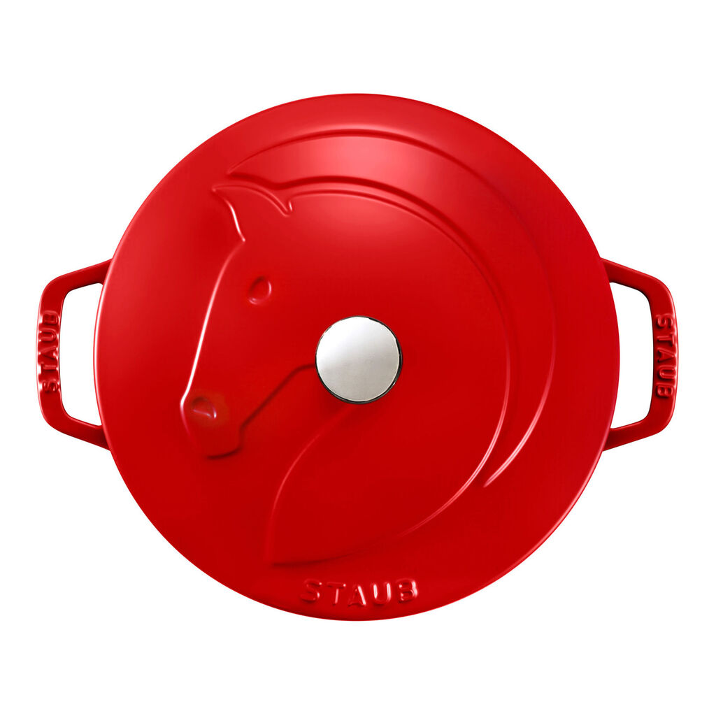3.75 qt, Essential French Oven with Modern Horse Lid, Cherry - Factory Second,,large