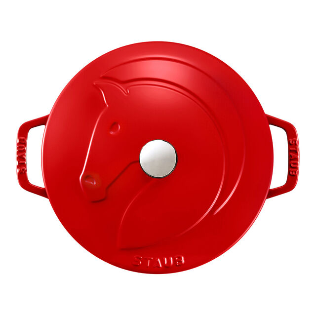 3.75 qt, Essential French Oven with Modern Horse Lid, Cherry - Factory Second,,large