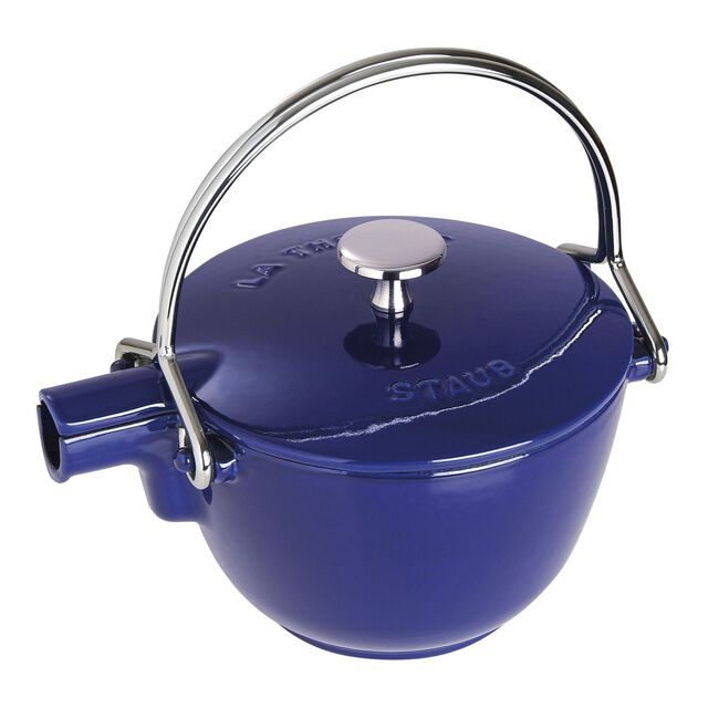 1 qt, Round, Tea Kettle, Dark Blue,,large