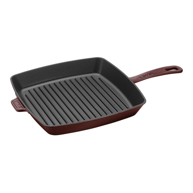 12-inch, Cast Iron, Square, Grill Pan, Grenadine,,large